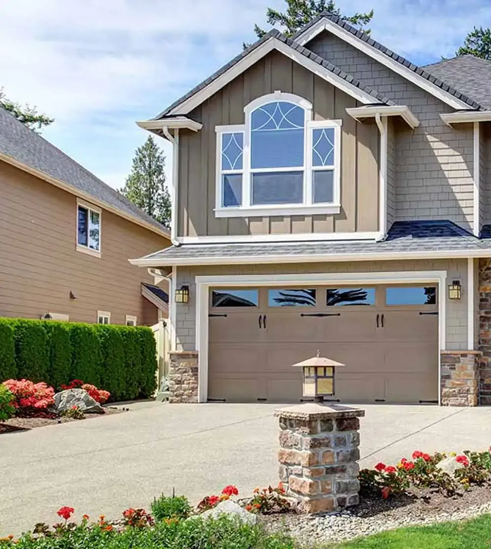 Brown house with casement window
